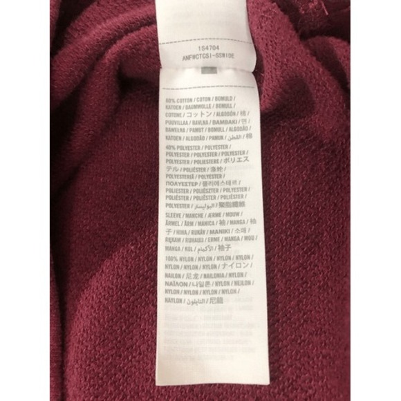 Abercrombie Maroon Red Mesh 3/4 Sleeves Pullover Sweater Size XS - Picture 5 of 6